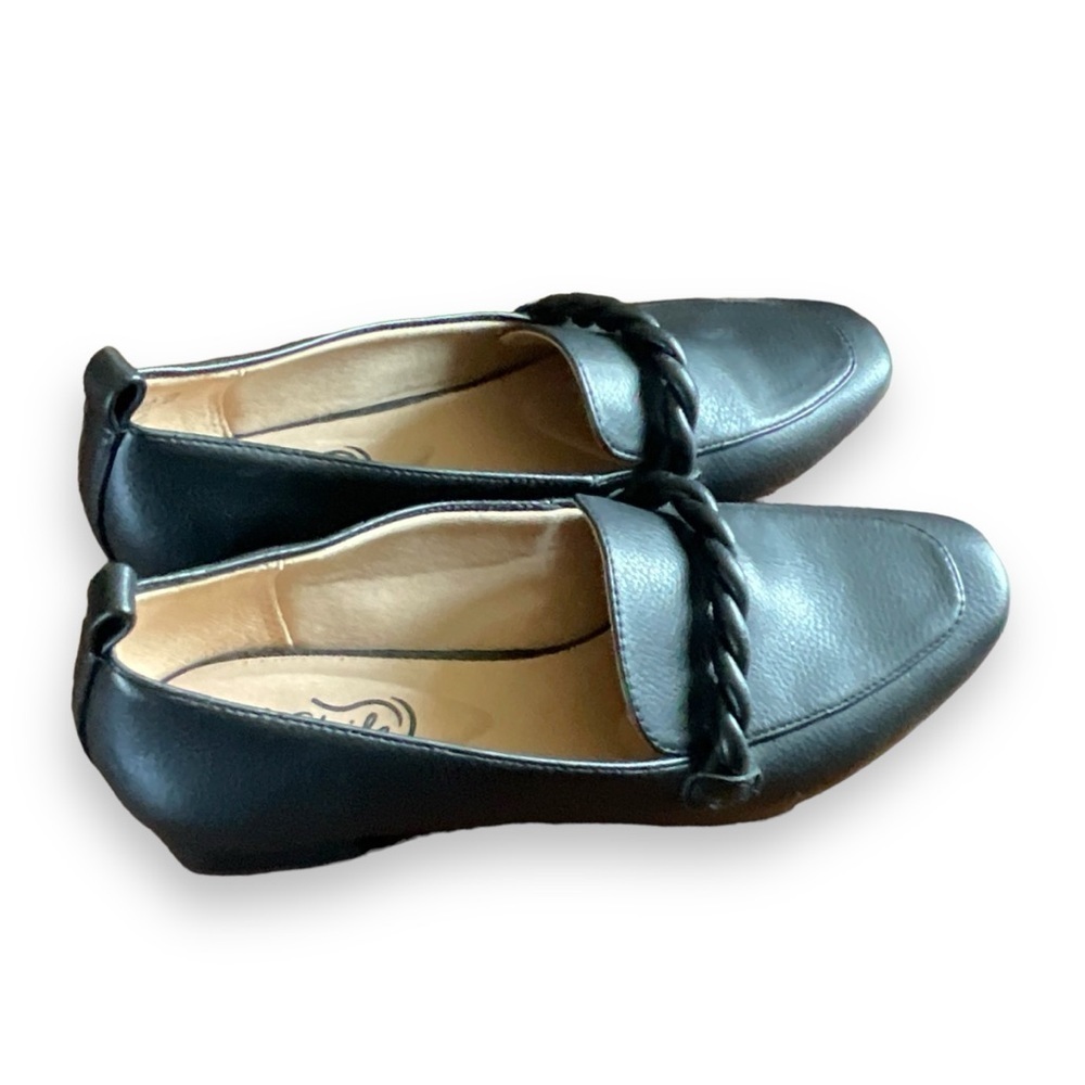 Life Stride Shoes‎ Womens Loafer Flats Confident Faux Leather Black Size 7.5 NWT
